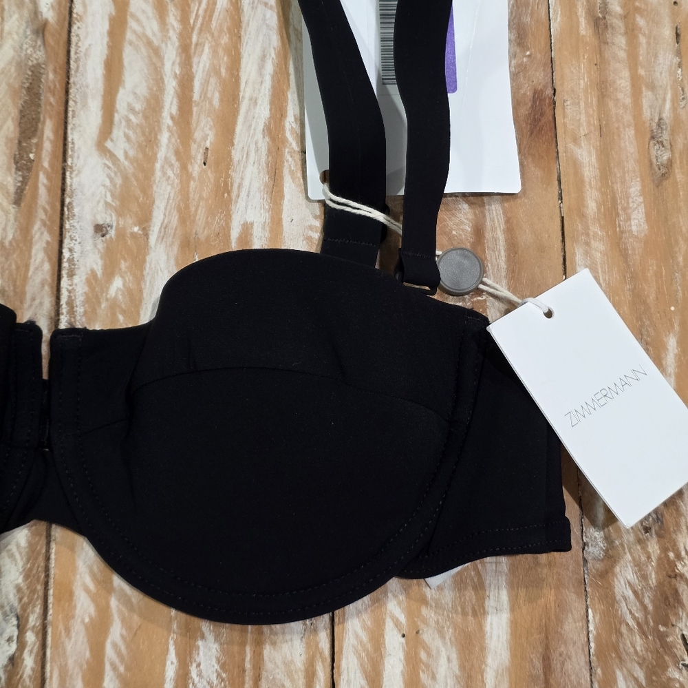 NWT Zimmermann Anneke Balconette Bra Bikini Top‎ Black 10 A/B - Picture 6 of 9